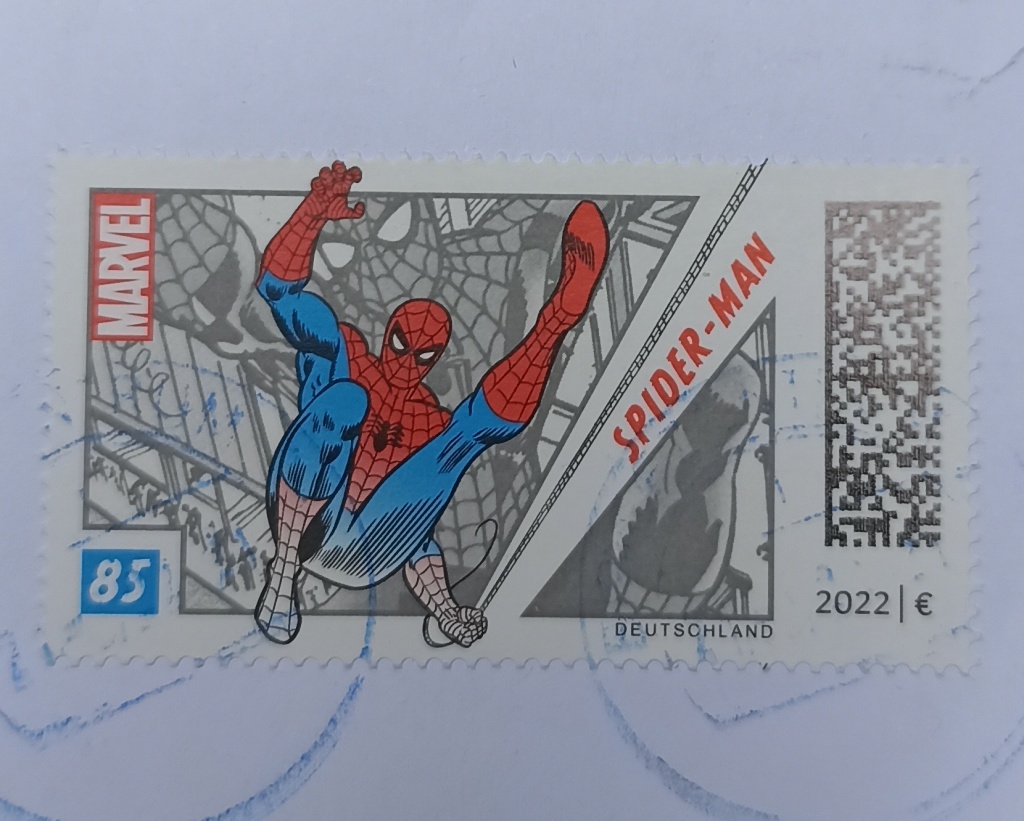 Spider-Man postal stamp, Deutsche Post, 2022