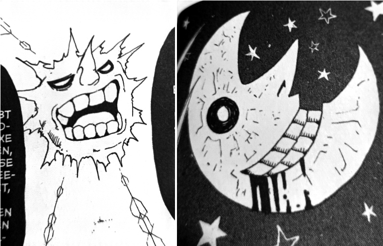two panel details from Soul Eater by Atsushi Ōkubo