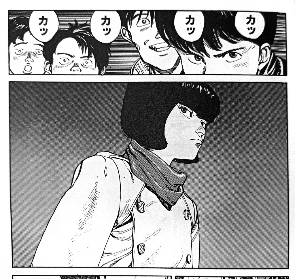 two panels from p. 41 of Akira vol. 1 by Katsuhiro Ōtomo
