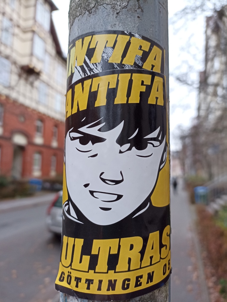 Göttingen football sticker featuring Kaneda from Akira