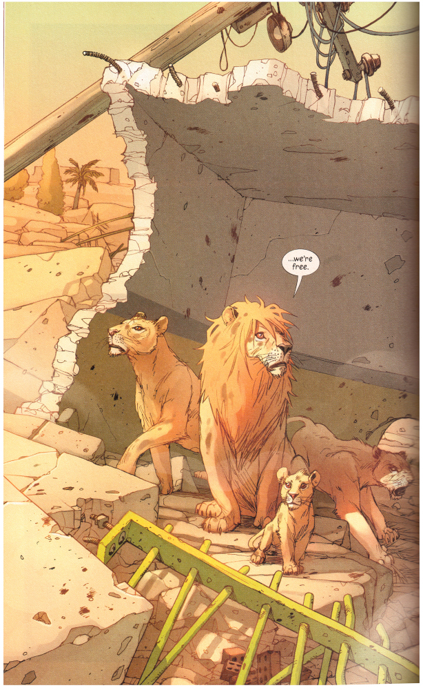 Page 28 from Pride of Baghdad by Brian K. Vaughan and Niko Henrichon